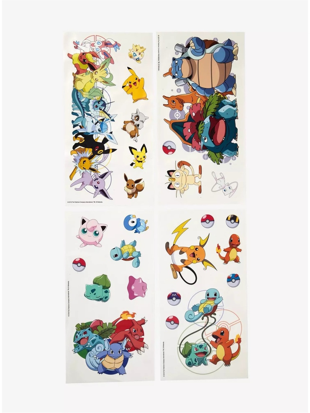NWT NIB Pokémon Peel & Stick Wall Decals 25 Pc Set w Eeveelutions Pikachu